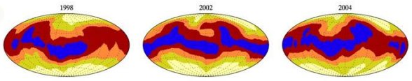 changing pattern of mercury clouds on Alpha Andromedae