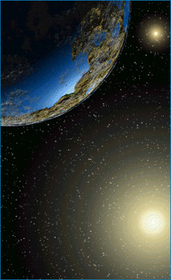 artist's concept of a planet in the Alpha Centauri system