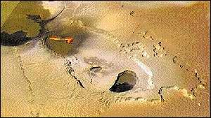 Lava lake at summit of volcano on Io