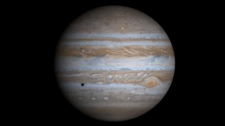 Jupiter and one of its moons