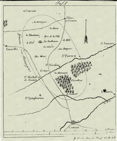 L'Aigle strewnfield map