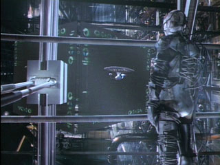 Locutus on the Borg ship bridge