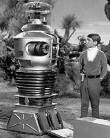 The robot and Wil Smith in Lost In Space