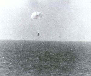 Schirra's Sigma 7 capsule approaching splashdown