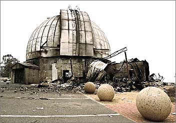 The gutted main dome at Mt Stromlo
