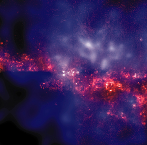 Using Chandra and the Hubble Space Telescope, astronomers have mapped the giant halo of hot gas that extends above the disk of the spiral galaxy NGC 4631. It turns out that there is a close correlation between the outflows of hot gas seen in X-rays and the galaxy's magnetic field revealed by radio emission. Image: NASA