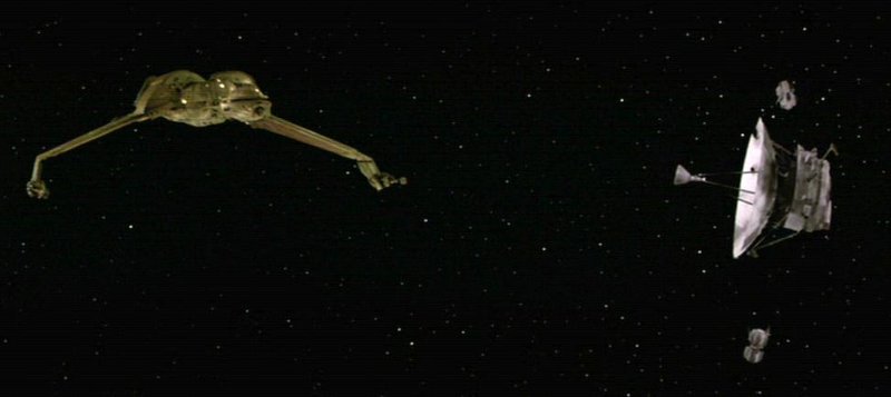 Klingon ship approaches Pioneer 10 in Star Trek: The Final Frontier