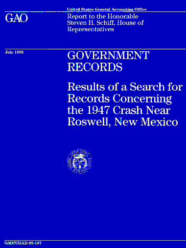 Roswell GAO report cover
