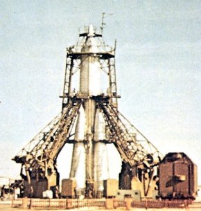 Sputnik 1 launch vehicle. Image: TASS via Sovfoto