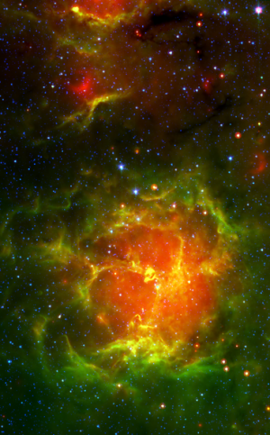 Trifid Nebula, Spitzer Space Telescope image