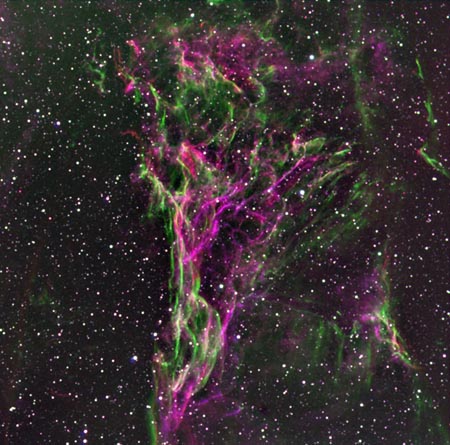 Pickerings Triangle in the Veil Nebula