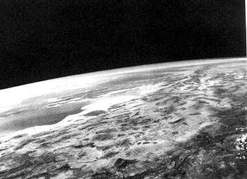 Photo taken during a Viking flight in 1950, looking across Arizona and the Gulf of California