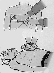 Kalp masajı ksifoidin iki parmak üzerinden yapılır.