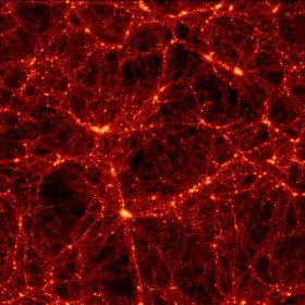 The distribution of dark matter obtained from a large numerical simulation