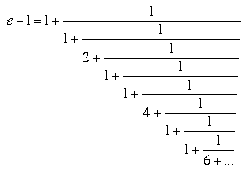 e as a continued fraction
