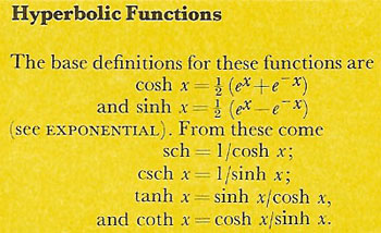 hyperbolic functions