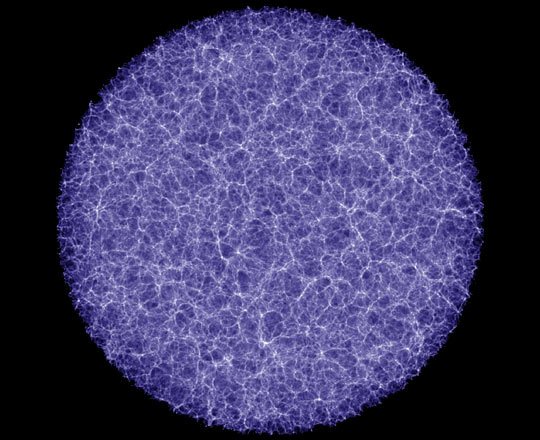 computer model of large-scale structure of matter in the universe