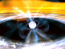 artist's impression of a millisecond pulsar