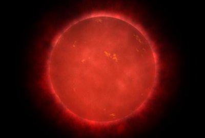 artist's impression of a red dwarf