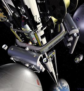 artist impression of a space elevator