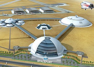 spaceport in United Aab Emirates, artist's conception