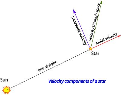 Radial and transverse components of a star's velocity