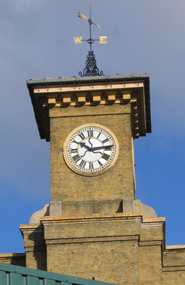clock at Kings Cross Station clock tower, London