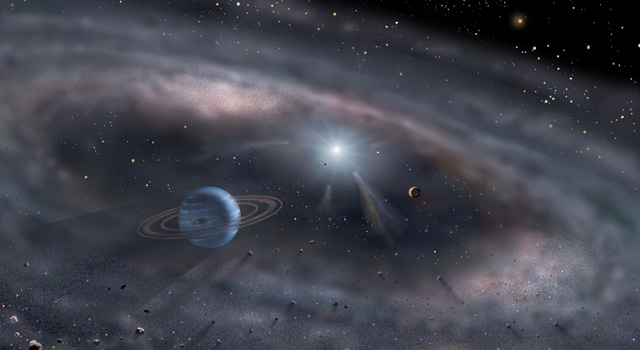 Artist's impression of a young planetary system