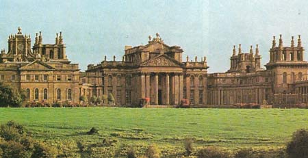 Blenheim Palace, Oxfordshire, was built after 1705 as a gift from a grateful nation to the Duke of Marlborough to reward him for a decisive victory over Louis XIV of France.
