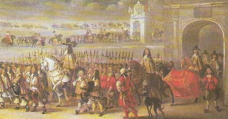 The restored monarchy in 1660 was much weakened and power was shared with Parliament. The 'Cavalier Parliament' was opened amid much state pageantry on 22 April 1661 with Charles II riding in procession from the Tower of London. The landowning gentry had learned to fear a powerful monarchy and standing armies, and they soon became critical of Charles and his ministers.