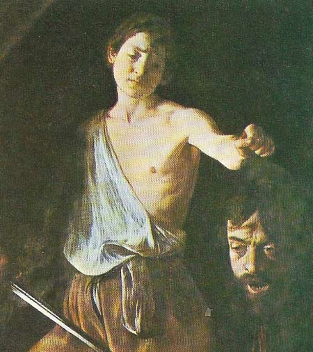 Baroque realism was first expressed in a brutal and dramatic way by Michelangelo da Caravaggio, a north Italian painter who took Rome by storm in the 1590s. Although largely untutored he was a man of genius with a fiery temperament, well exemplified in his 'David with the Head of Goliath' (c. 1606). His work had great influence on contemporary artists.