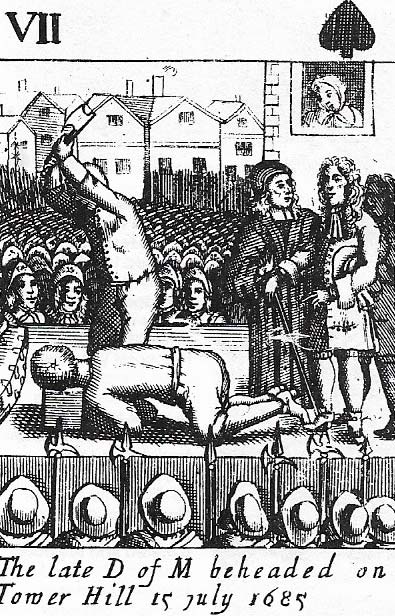 The Duke of Monmouth landed in Dorset in 1685 to assert his claim to the throne. He won little gentry support and was easily beaten at Sedgemoor. His followers were treated with severity by Judge Jeffreys in the so-called Bloody Assizes, at which 200 were hanged and 800 transported. Monmouth himself was executed.