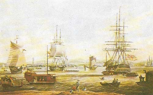 European ships moored in the port of Canton in the 18th century reflected the West's desire to trade with China.
