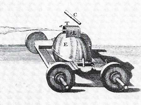 The third of Isaac Newton's three laws of motion states that to every action there is an equal and opposite reaction. An experiment designed to prove the validity of the theory is shown in this early 18th century book on Newton's laws. A metal globe emits a jet of steam in one direction and causes the 'engine' to react by moving in the opposite direction.