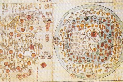 This Sinocentric map (c. 1800) shows China at the center of the world, both culturally and geographically, as a 'Middle Kingdom' surrounded by barbarians. China was generally self-sufficient and pursued a policy of aggressive isolationism, believing that little was to be gained by contact with other peoples.