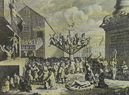 Speculation, greed, and dishonesty were caricatured by the satirist William Hogarth (1697-1764) in 1720 when the South Sea Company, upon which heavy speculation had centered, collapsed, and led to a change of government.