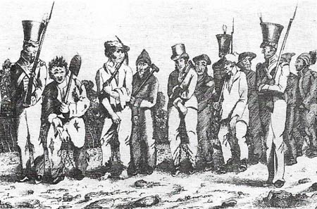 Penal colonies were set up in the new colonies of Australia in the 18th century.