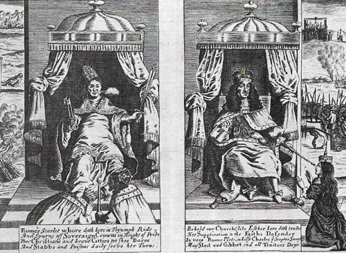 Fear of Catholicism during the Restoration was based on the Protestant feeling that not only was it erroneous and idolatrous theologically, but that it was a malign political force as well.