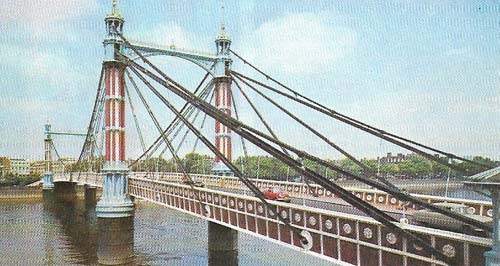 Prince Albert (1819-1861), married Victoria in 1840, and rebuilt much of the Kensington district of London for the Great Exhibition. Among the monuments erected to him was the Albert Bridge, shown here.