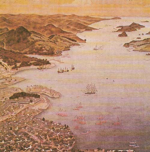 After 1641 under the Tokugawa regime all Dutchmen trading with Japan were confined to the island Deshima, Nagasaki (shown here), and their wives and children were forced to leave the country.