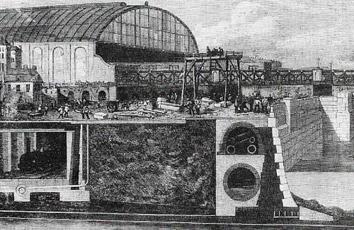 Construction of the Embankment (started 1867) with railways, sewerage and other services was a rare example of unified planning for growth. An efficient London system of drainage and sewerage was delayed by a lack of centralized authority. In 1858, work began on a complete system of sewerage for the capital.