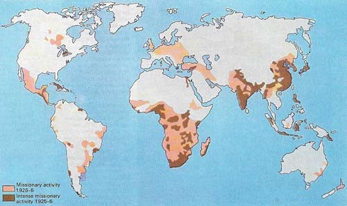 Christian missionary work greatly expanded from 1815 into the 20th century.