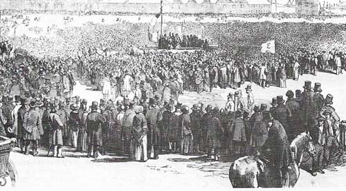 The Chartists, here shown at their last great meeting in 1848 demanded sweeping electoral reforms; but the movement died because of dissension and poor leadership. 