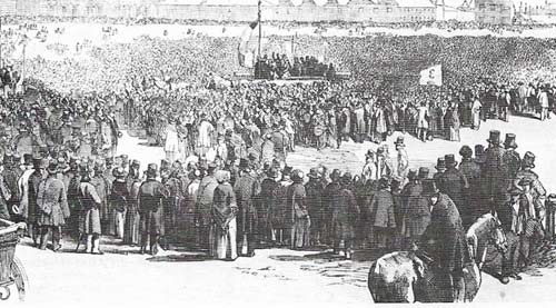 The Chartists, here shown at their last great meeting in 1848 demanded sweeping electoral reforms; but the movement died because of dissension and poor leadership.