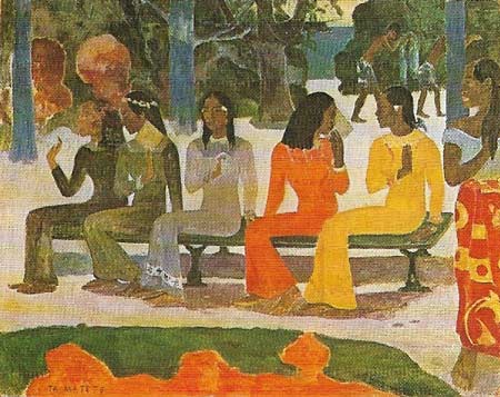 Paul Gauguin's 'Taa Matete' (1893) simplifies reality into a colourful and decorative frieze.