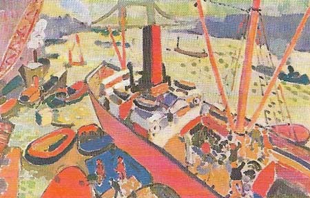 Fauve color is intense in Andre Derain's 'The Pool of London' (1906) and its lack of concern for realism is particularly noticeable in the portrayal of what must have been a very gray and dull scene.