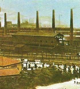 The Yawata Ironworks in northern Kyushu (completed in 1901) was for many years the main steel-producing plant in Japan.