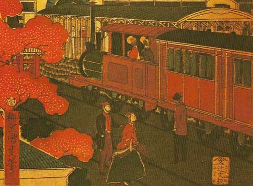 The first Japanese railway line, completed in 1872, was built by British engineers and covered the 29 km (18 miles) between the capital, Tokyo, and Yokohama.