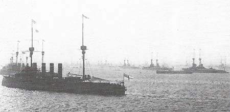 The British fleet in the 1890s aimed to equal those of the two next biggest naval powers, France and Russia.