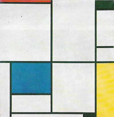 'Composition I with red, yellow and blue' is one of the paintings with which Piet Mondrian established his complete abstract style in 1921.
